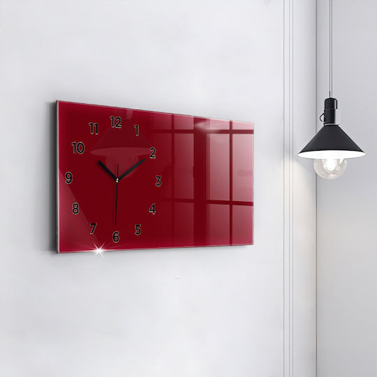 Tulup Ρολόι Τοίχου Γυάλινο Κόκκινο 60x30cm