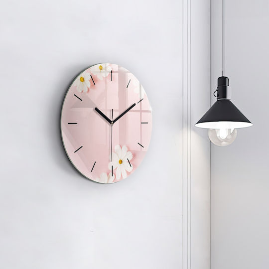 Tulup Wanduhr Glas Rosa Ø30cm