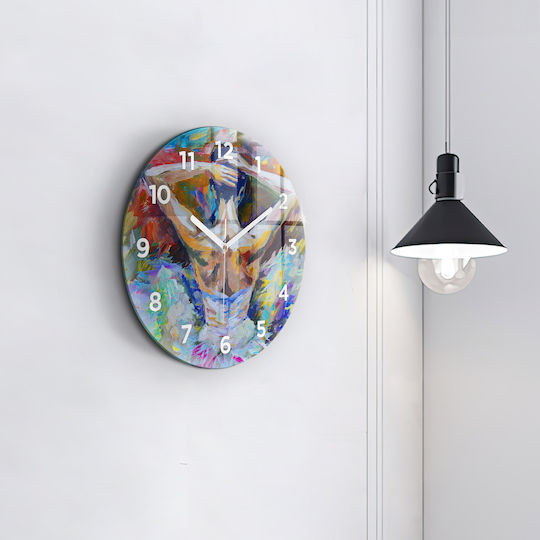 Tulup Ceas de Perete Sticlă Multicolor Ø30cm