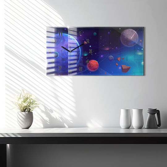Tulup Silent Ceas de Perete Sticlă Multicolor 60x30cm