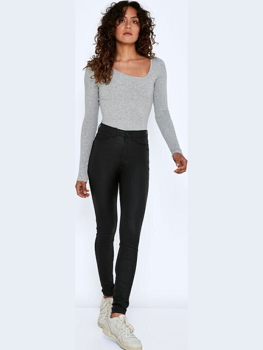 Dama Tesatura Pantaloni cu Croială Super Slim Negru