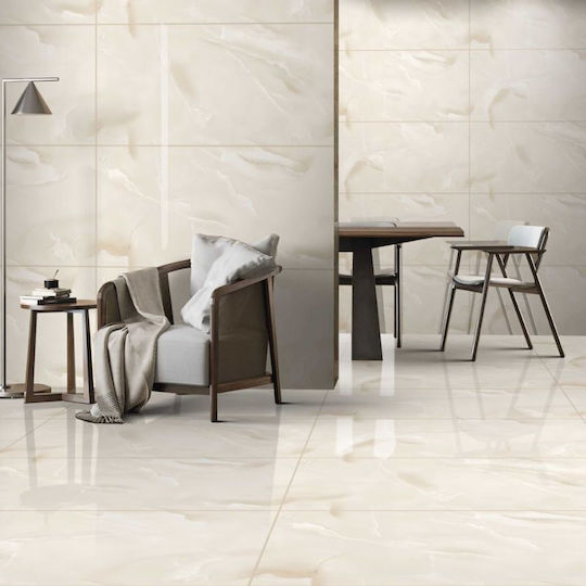 Harvi International AVION ONYX-CREMA Fliesen für Boden / Wand Küche / Badezimmer aus Granit Glänzende Oberfläche 120x60cm Beiges