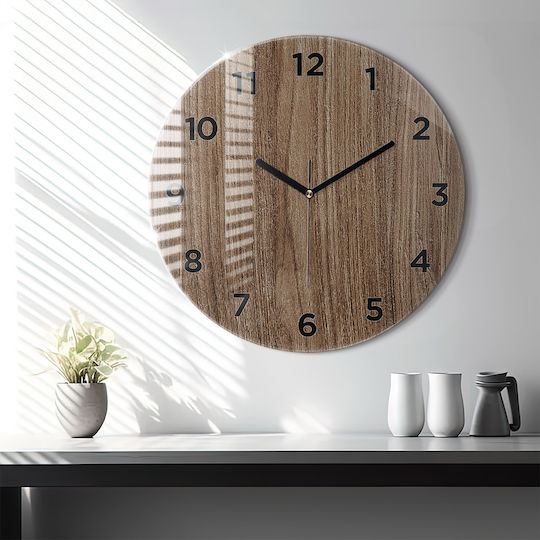 Tulup Silent Wall Clock Glass Bronze Ø60cm