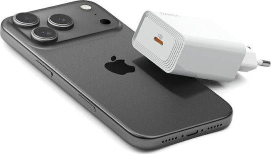 Usams Charger Without Cable with USB-C Port 20W Quick Charge 3.0 Whites (T69)