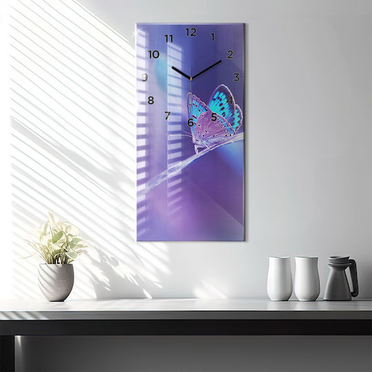 Tulup Silent Ceas de Perete Sticlă Violet 30x60cm