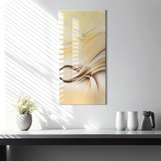 Tulup Αθόρυβο Ρολόι Τοίχου Γυάλινο Κίτρινο 30x60cm