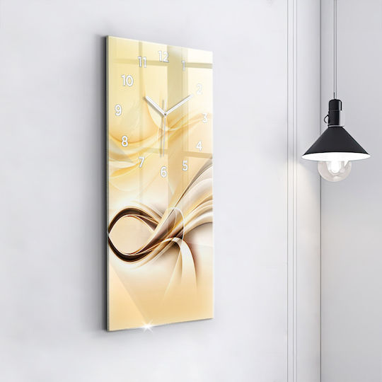 Tulup Тих режим Стенен часовник Стъкло Жълт 30x60см