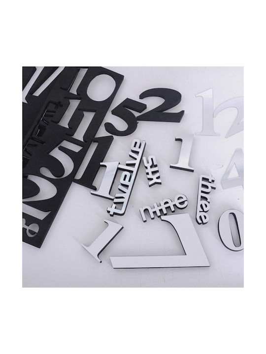 3D Creative Mirror DIY 3D Wall Clock Sticker Mirror Silver Ø120cm