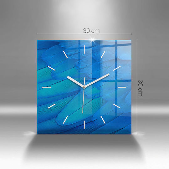 Tulup Silent Wall Clock Glass Blue 30x30cm