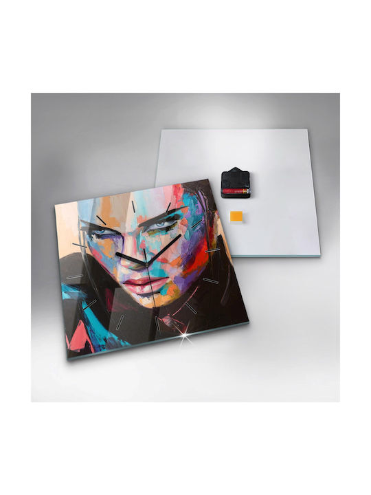 Tulup Тих режим Стенен часовник Стъкло Многоцветен 30x30см