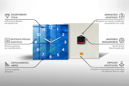 Tulup Silent Wall Clock Glass Yellow 30x30cm