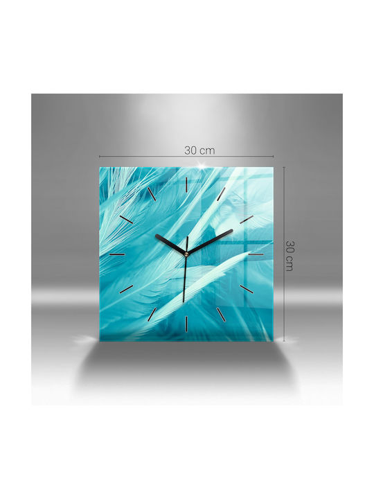 Tulup Silent Wall Clock Glass Black 30x30cm