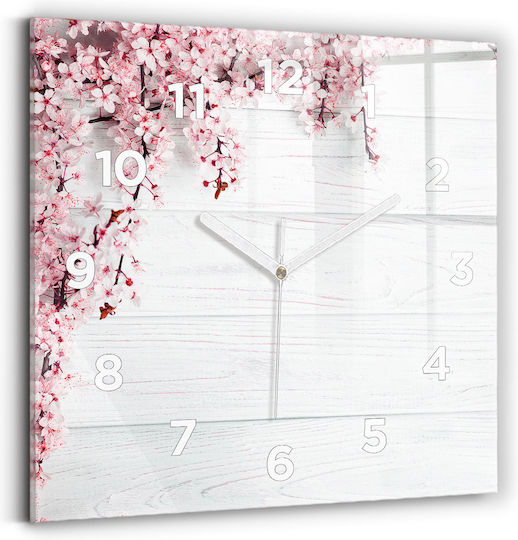 Tulup Leise Wanduhr Glas Mehrfarbig 30x30cm