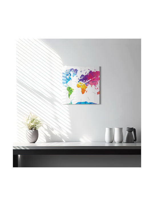 Tulup Тих режим Стенен часовник Стъкло Многоцветен 30x30см