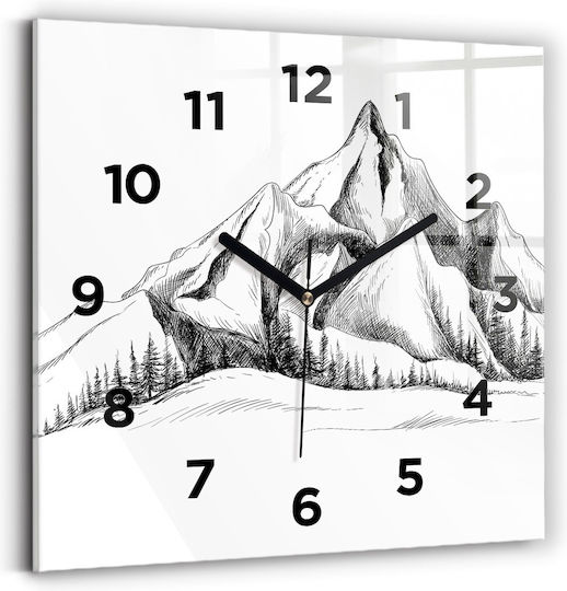 Tulup Тих режим Стенен часовник Стъкло Бял 30x30см