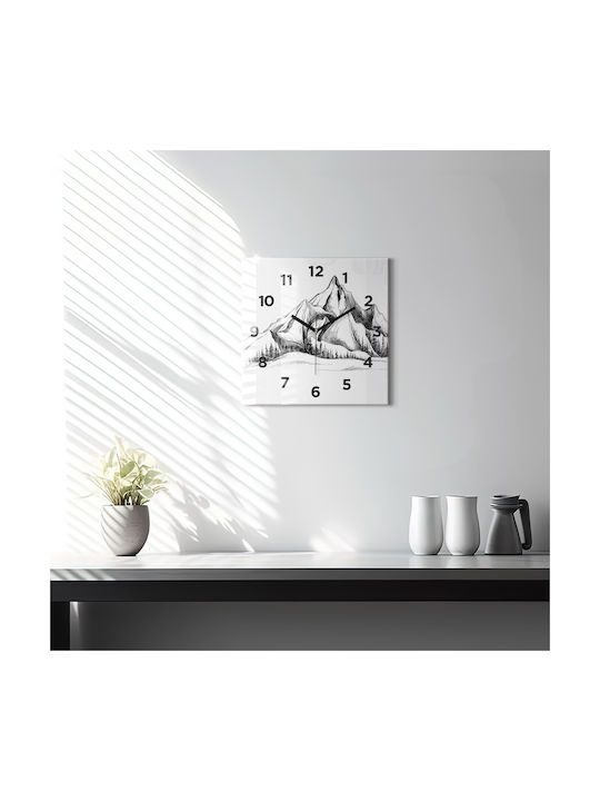 Tulup Silent Ceas de Perete Sticlă Alb 30x30cm