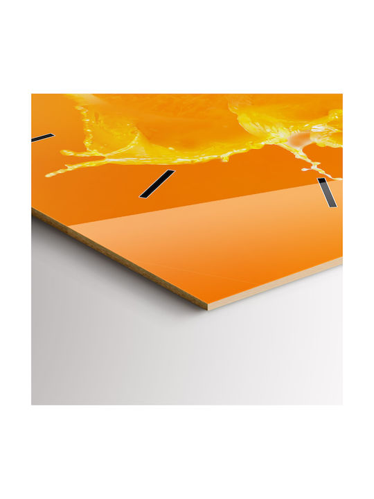 Tulup Leise Wanduhr Glas Orange 30x30cm