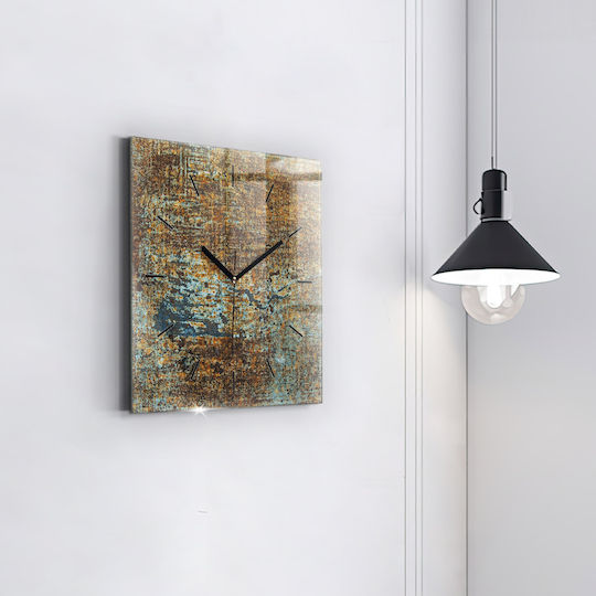 Tulup Silent Ceas de Perete Sticlă Maro 30x30cm