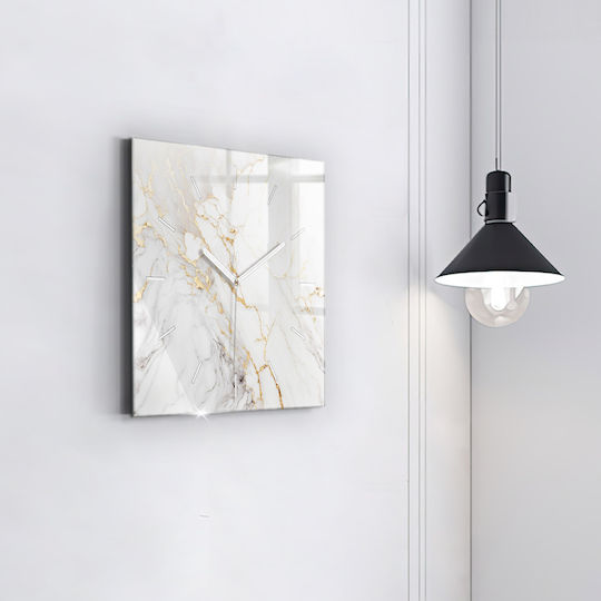 Tulup Silent Wall Clock Glass White 30x30cm