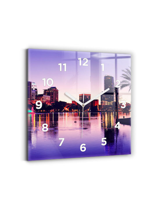 Tulup Leise Wanduhr Glas Mehrfarbig 30x30cm