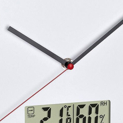 TFA Leise Wanduhr Kunststoff Weiß