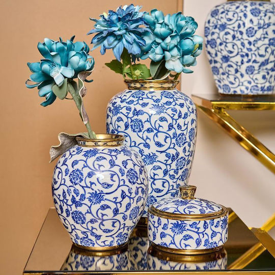 Fylliana Διακοσμητικό Βάζο Keramik Fl2290 Blau 19x30cm 1Stück