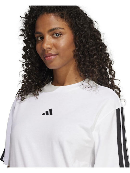 3-Stripes Γυναικείο Αθλητικό Oversized T-shirt Λευκό