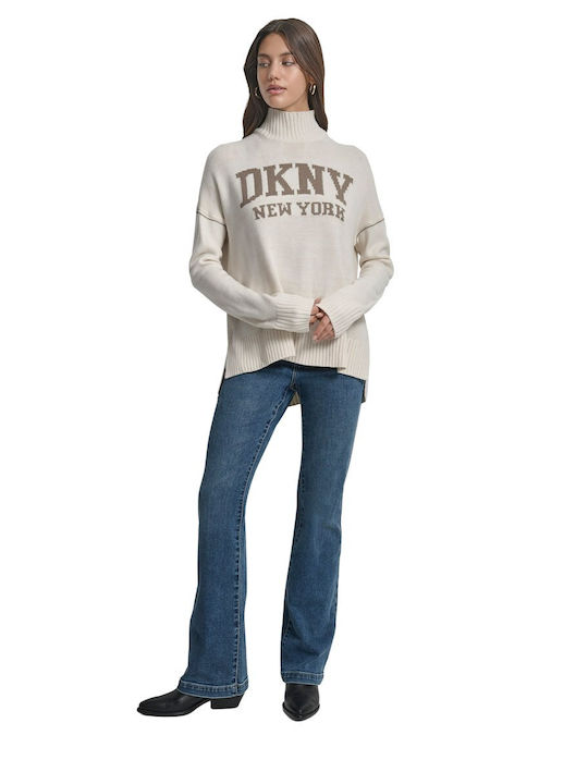 Logo Damen Pullover Beige