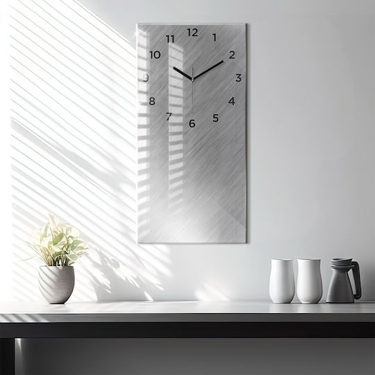 Tulup Αθόρυβο Ρολόι Τοίχου Γυάλινο Γκρι 30x60cm Tulup Αθόρυβο Ρολόι Τοίχου Γυάλινο Γκρι 30x60cm