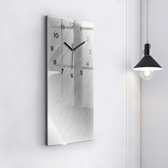 Tulup Silent Ceas de Perete Sticlă Gri 30x60cm