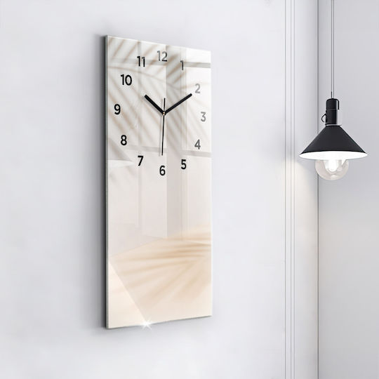 Tulup Silent Wall Clock Glass Beige 30x60cm