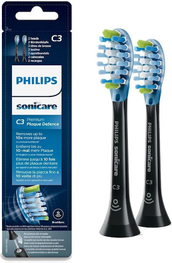 Philips Sonicare C3 Premium Plaque Defence Electric Toothbrush Replacement Heads for Standard Black HX9042/33 2pcs