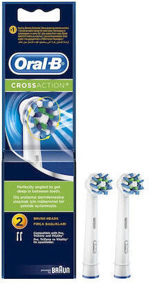 Oral-B CrossAction CleanMaximizer Electric Toothbrush Replacement Heads Improved Black Edition Black 80347920 2pcs