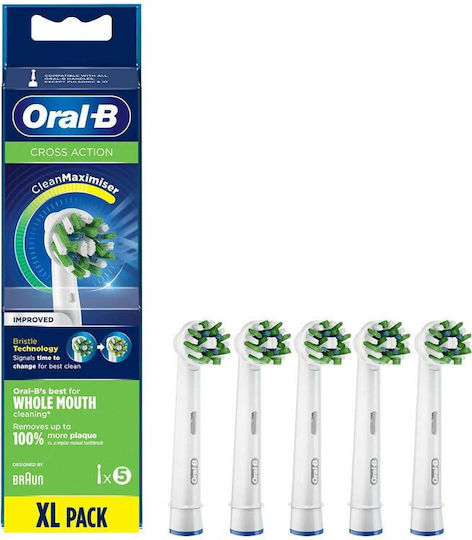 Oral-B CrossAction CleanMaximizer Replacement Heads for 321217 5 Pieces