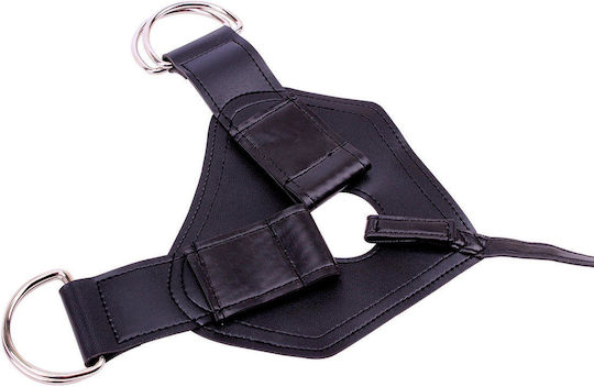 Chisa Novelties Luxe Harness Арсенал с Единично Дилдо в Черен цвят