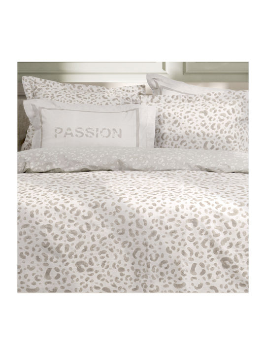 Nima Bettbezug-Set Baumwolle Übergröße mit 2 Kissenbezügen 220x240 Passion Beige