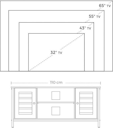 Έπιπλο Τηλεόρασης Καφέ Μ110xΠ40xΥ50cm