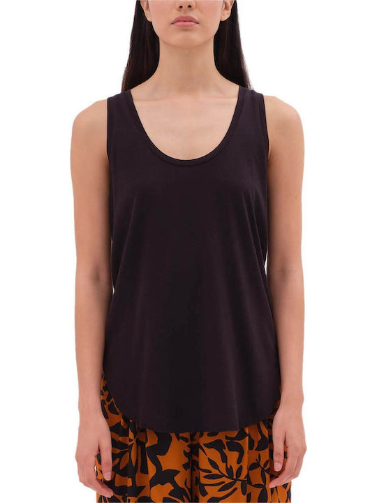Bluza Damă Bumbac Fără Mâneci Neagră