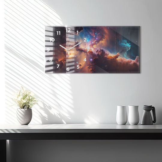 Tulup Silent Ceas de Perete Sticlă Multicolor 60x30cm