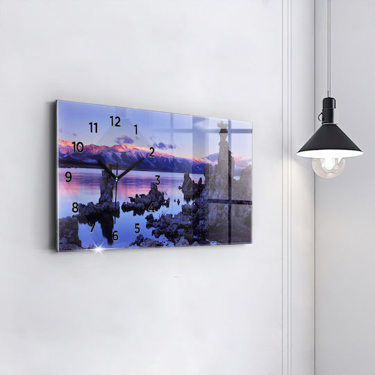 Tulup Тих режим Стенен часовник Лилав 60x30см