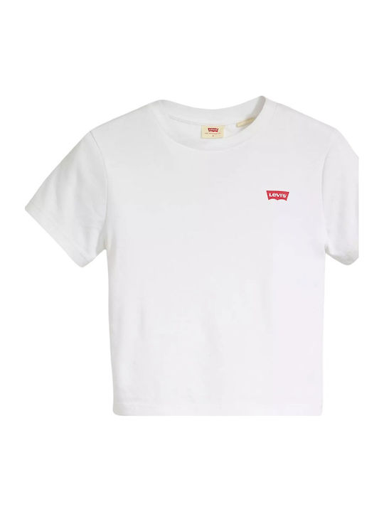 Essential Sporty Γυναικείο Αθλητικό Crop T-shirt White