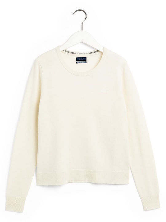 Damen Pullover Wolle Ecru