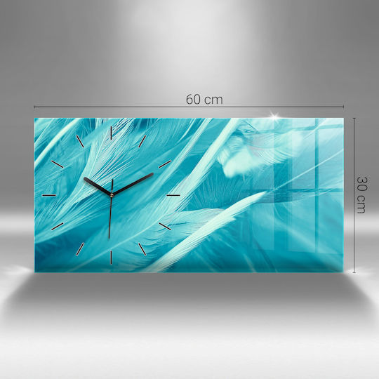 Tulup Αθόρυβο Ρολόι Τοίχου Γυάλινο Πολύχρωμο 60x30cm