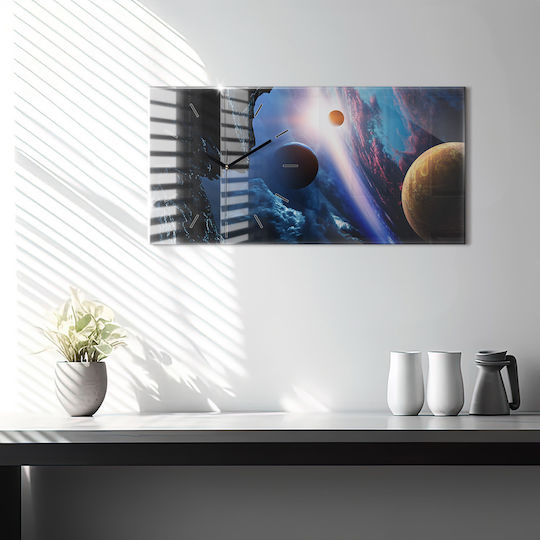 Tulup Silent Ceas de Perete Sticlă Multicolor 60x30cm