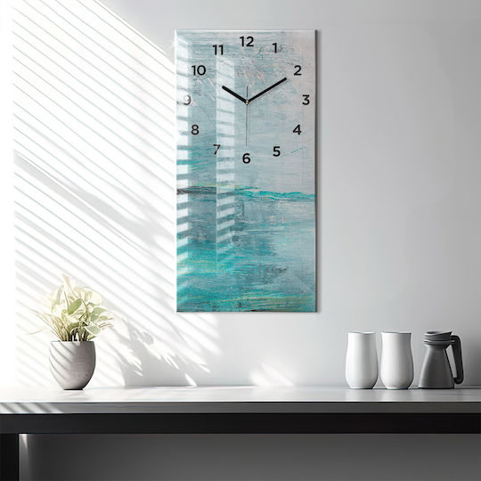Tulup Тих режим Стенен часовник Стъкло Син 30x60см