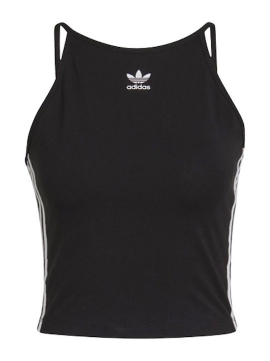 Women's Athletic Crop Top with Straps Black