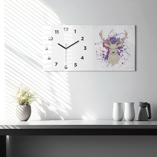 Tulup Leise Wanduhr Glas Lila 60x30cm