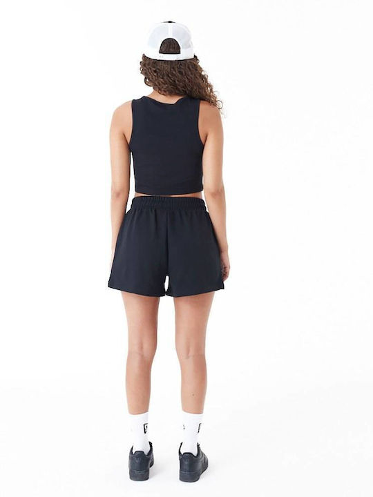 Γυναικείο Καλοκαιρινό Crop Top Βαμβακερό Αμάνικο Μαύρο