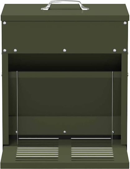 Vidaxl Hranitoare Pentru Pui Cu Pedală Verde Măsliniu 25 X 42 X 40 Cm