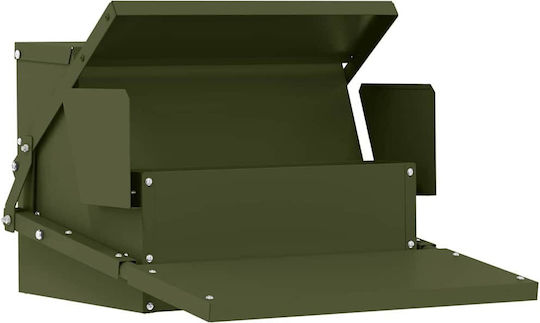 Vidaxl Hranitoare Pentru Pui Cu Pedală Verde Măsliniu 50 X 40 X 29 Cm